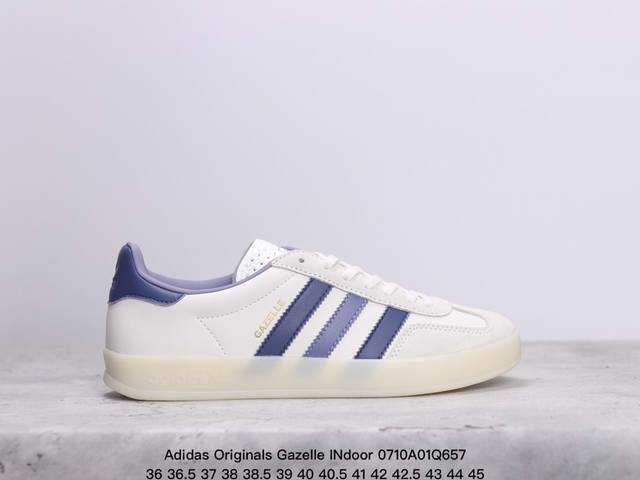 Adidas Originals Gazelle Indoor 三叶草休闲防滑耐磨低帮板鞋 鞋头出色设计 塑就出众贴合感 稳固的后跟贴合足部曲线设计 软弹舒适