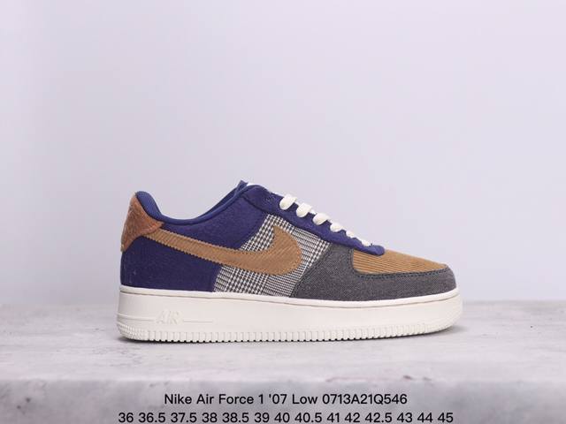 Nike Air Force 1 '07 Low 空军一号灯芯绒低帮休闲板鞋 原楦头原纸板 清洁度完美 全掌内置蜂窝气垫 中底钢印、拉帮完美 货号：Fq8744