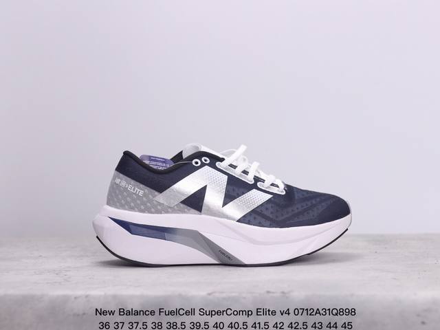 公司级new Balance Fuelcell Supercomp Elite V4 运动舒适耐磨 低帮休闲跑步鞋 男款 新款的elite V4，在鞋面和鞋底都