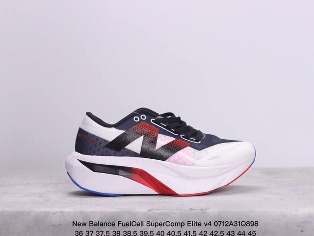 公司级new Balance Fuelcell Supercomp Elite V4 运动舒适耐磨 低帮休闲跑步鞋 男款 新款的elite V4，在鞋面和鞋底都