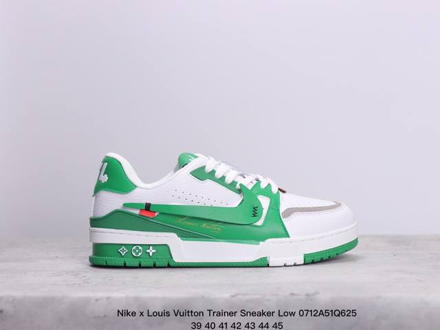 公司级全新lv路易威登nike X Louis Vuitton Trainer Sneaker Low休闲运动文化百搭板鞋 尺码:39-45 Xm0712Q62