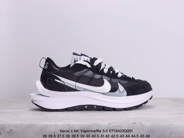 纯原版本 Sacai X Nk Vaporwaffle 3.0 Black And White 黑白dd1875-003天花板品质 一线头部大厂出品 平台高端零