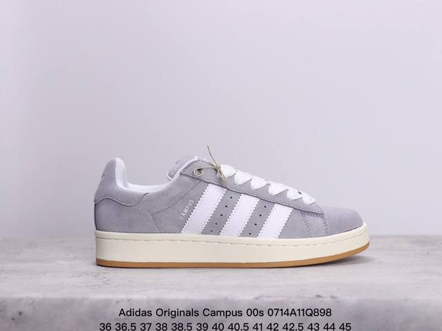 Adidas Originals Campus 00S 学院系列 面包风经典复古低帮百搭休闲运动板鞋 货号：Hq8708 尺码：36 36.5 37 38 38