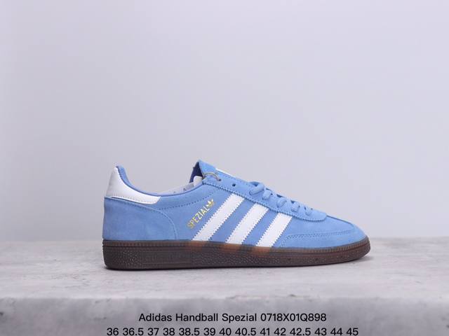 真标adidas Handball Spezial 官方正确版本 阿迪达斯经典款 复古休闲板鞋 全鞋采用反毛皮制作 牛筋耐磨大底 承载青春情怀的板鞋 经典三条杠