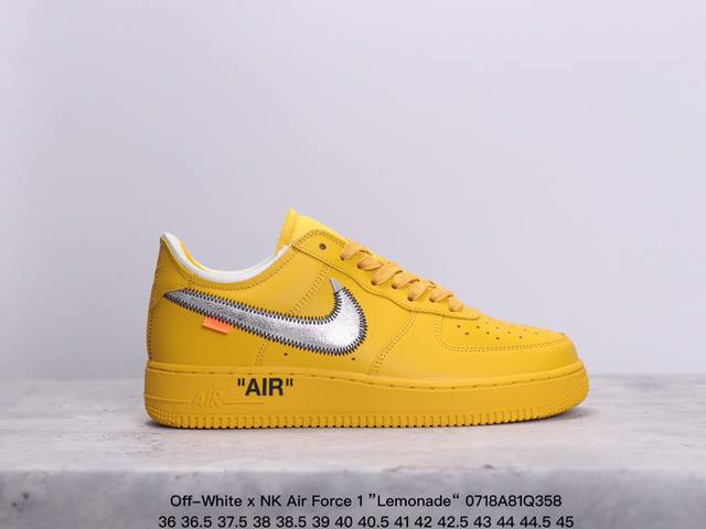 公司级off-White X Nk Air Force 1 ”Lemonade“ 空军一号 Ow联名黄色艺术馆 Dd1876-700 全套原原楦纸版开发 越南原