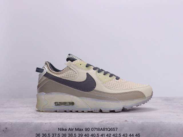 公司级耐克nike Air Max 90 经典复古小气垫缓震跑鞋 鞋面由皮和革织物打造，犀利的条线打造出酷劲十的足视觉效果 网布鞋增面强透气性，穿着为极舒适 经