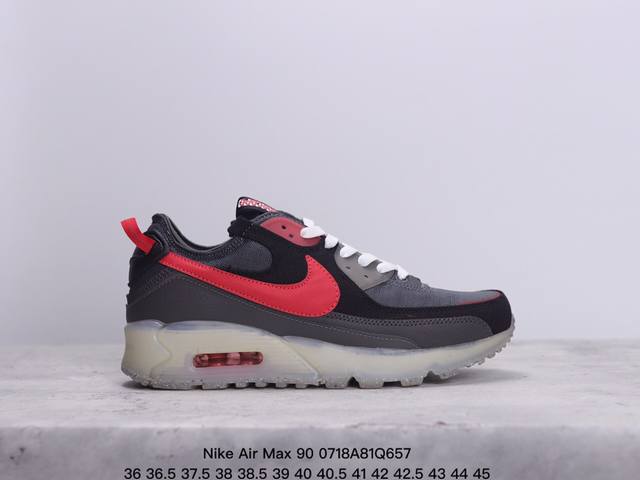 公司级耐克nike Air Max 90 经典复古小气垫缓震跑鞋 鞋面由皮和革织物打造，犀利的条线打造出酷劲十的足视觉效果 网布鞋增面强透气性，穿着为极舒适 经