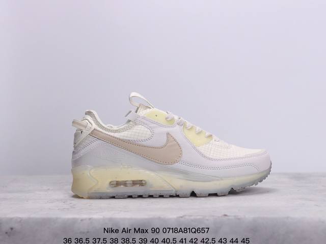 公司级耐克nike Air Max 90 经典复古小气垫缓震跑鞋 鞋面由皮和革织物打造，犀利的条线打造出酷劲十的足视觉效果 网布鞋增面强透气性，穿着为极舒适 经