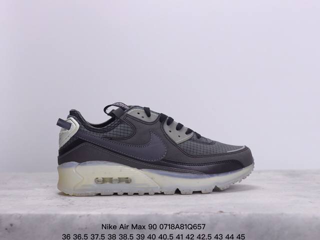 公司级耐克nike Air Max 90 经典复古小气垫缓震跑鞋 鞋面由皮和革织物打造，犀利的条线打造出酷劲十的足视觉效果 网布鞋增面强透气性，穿着为极舒适 经