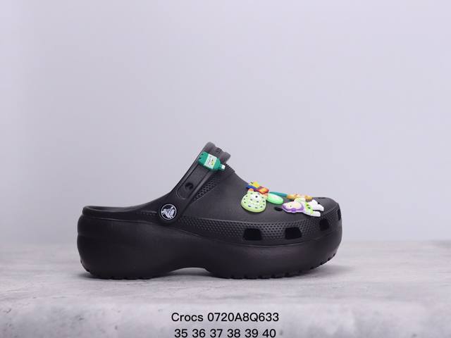 Crocs卡骆驰 Classic Clog 经典云朵沙滩凉鞋 洞洞凉鞋 女款 细节满分 质感无敌 脚感惬意舒适软硬适中秀气可爱 增高神器 小蛮腰设计超显脚小 百