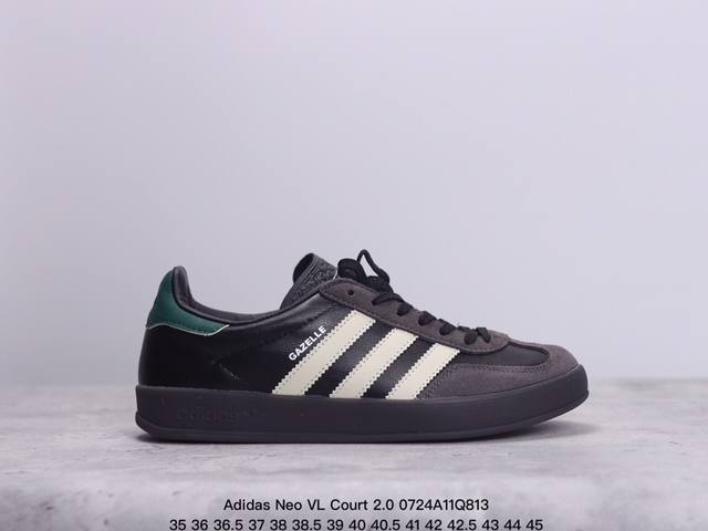 公司级adidas Neo Vl Court 2.0 百搭单品 绒面麂皮防滑耐磨轻便低帮板鞋 整双鞋以传统的低帮呈现的清新造型 鞋头优先头层反毛皮 包裹保证优秀