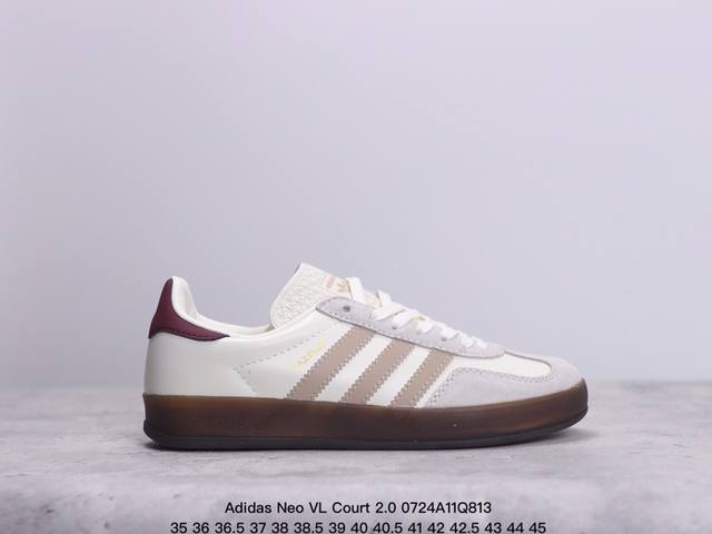 公司级adidas Neo Vl Court 2.0 百搭单品 绒面麂皮防滑耐磨轻便低帮板鞋 整双鞋以传统的低帮呈现的清新造型 鞋头优先头层反毛皮 包裹保证优秀