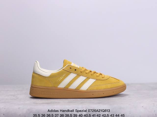 公司级adidas Handball Spezial 官方正确版本 阿迪达斯经典款 复古休闲板鞋 全鞋采用反毛皮制作 牛筋耐磨大底 承载青春情怀的板鞋 经典三条