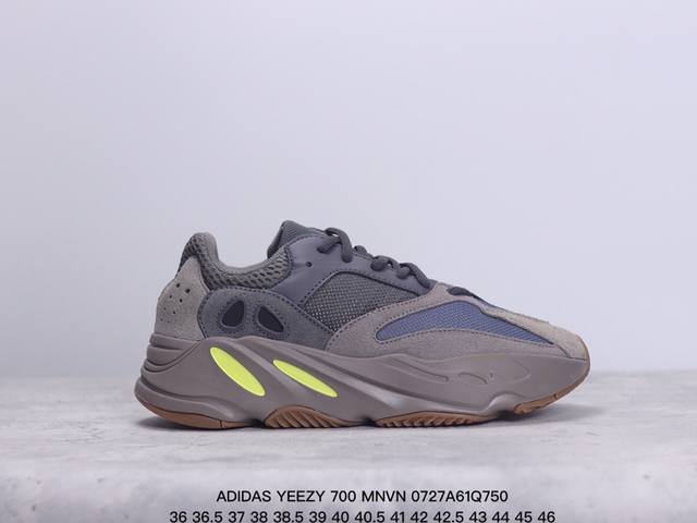 阿迪达斯 Adidas 中性yeezy 700 Mnvn 韭菜椰子 运动鞋 经典运动鞋，Yeezy 700 Mnvn 作为 Yeezy 家族的机能风十足的鞋型之