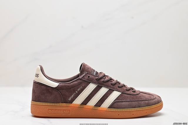 公司级adidas Handball Spezial 官方正确版本 阿迪达斯经典款 复古休闲板鞋 全鞋采用反毛皮制作 牛筋耐磨大底 承载青春情怀的板鞋 经典三条