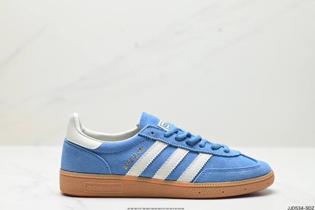 公司级adidas Handball Spezial 官方正确版本 阿迪达斯经典款 复古休闲板鞋 全鞋采用反毛皮制作 牛筋耐磨大底 承载青春情怀的板鞋 经典三条