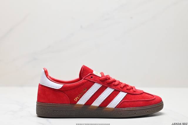 公司级adidas Handball Spezial 官方正确版本 阿迪达斯经典款 复古休闲板鞋 全鞋采用反毛皮制作 牛筋耐磨大底 承载青春情怀的板鞋 经典三条