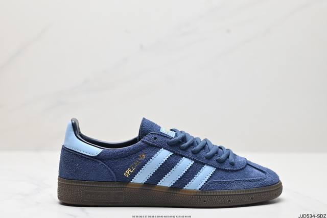 公司级adidas Handball Spezial 官方正确版本 阿迪达斯经典款 复古休闲板鞋 全鞋采用反毛皮制作 牛筋耐磨大底 承载青春情怀的板鞋 经典三条