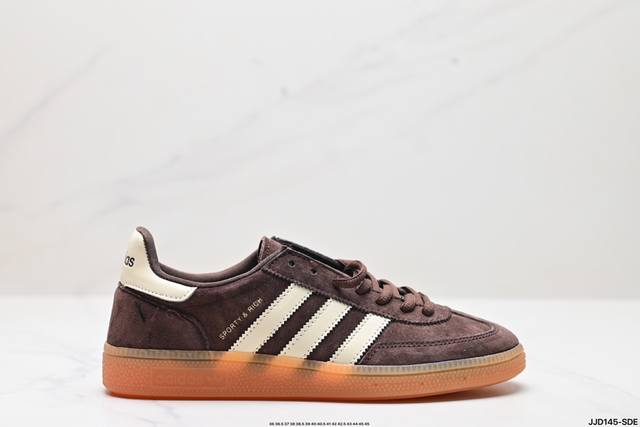 公司级adidas Handball Spezial Sporty X Rich 官方正确版本 阿迪达斯经典款 复古休闲板鞋 全鞋采用反毛皮制作 牛筋耐磨大底