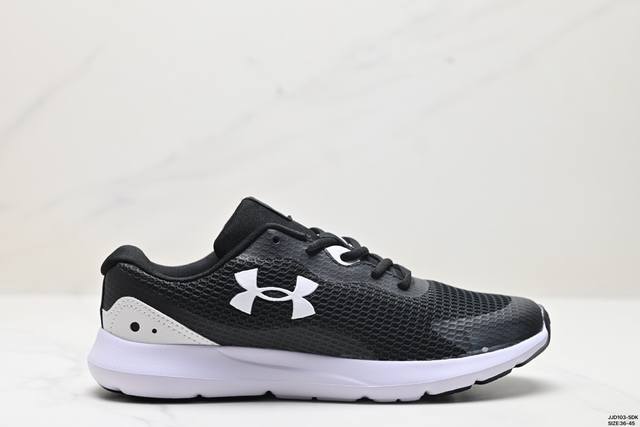 公司级under Armour Surge 3 安德玛运动舒适 织物减震防滑耐磨透气 低帮休闲跑步鞋 货号:3024883-400 尺码:36-45 id:Jj