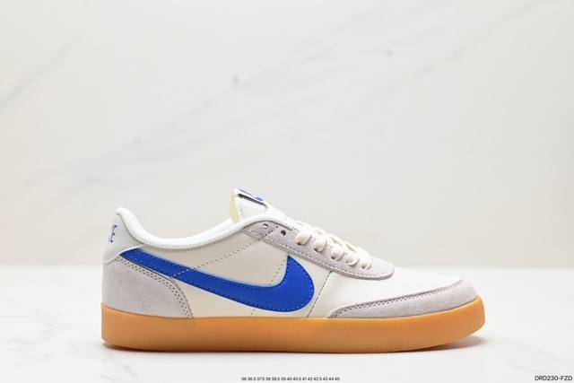 公司级耐克板鞋 生胶米白绿色 复古板鞋j.Crew X Nike 联名 Killshot Ii Leather 采用米白色皮革制作鞋身，蓝色 Swoosh 点缀