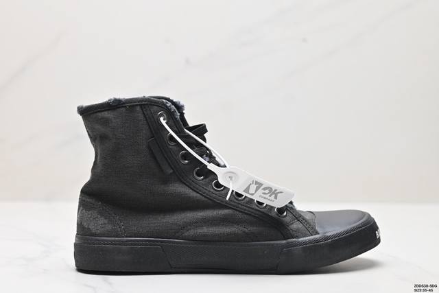 公司级balenciaga巴黎世家 Paris High Top Grafhti 棉质 高帮 系带做旧版 时尚板鞋 原版原装大盒 还原官方配置 货号:68875