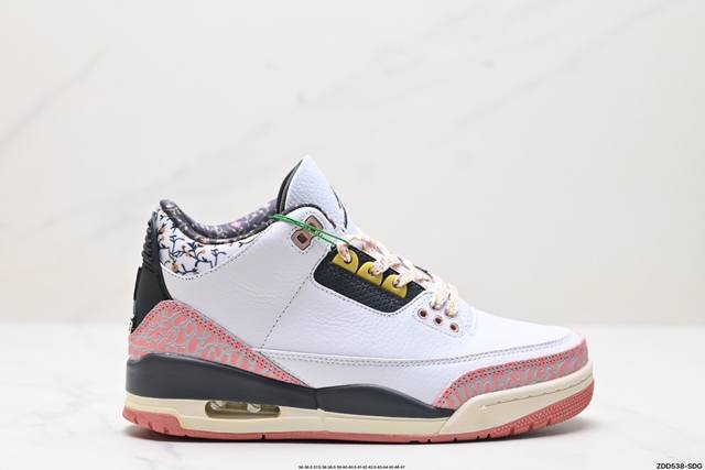 公司级nike Air Jordan 3 Retro皮革 潮流 防滑耐磨包裏性 中帮 复古篮球鞋 升级原楦原档案数据开发纸版楦型 采用同源纳帕头层皮革鞋面材质