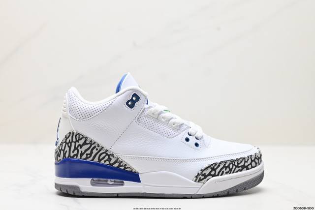 公司级nike Air Jordan 3 Retro皮革 潮流 防滑耐磨包裏性 中帮 复古篮球鞋 升级原楦原档案数据开发纸版楦型 采用同源纳帕头层皮革鞋面材质