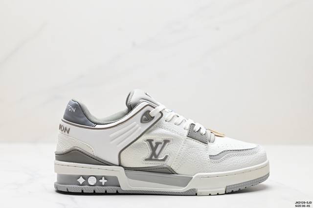 公司级全新lv路易威登louis Vuitton Trainer Sneaker Low休闲运动文化百搭板鞋 尺码:36-45 id:Jkd129-Sj d