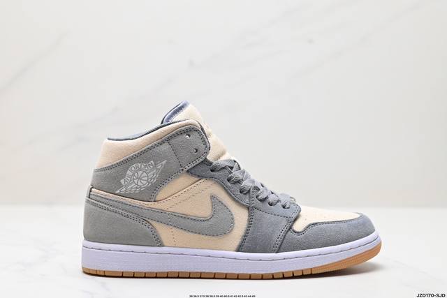 公司级nike Air Jordan 1 Retro Mid Aj1乔丹一代中帮经典复古文化休闲运动篮球鞋 货号:554724 413 尺码:36 36.5 3