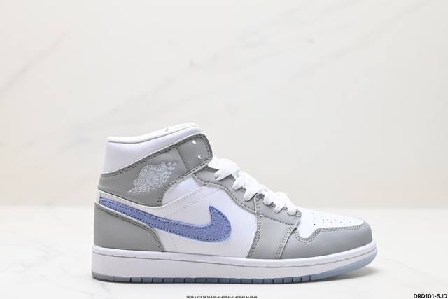 真标nike Air Jordan 1 Retro Mid Aj1乔丹一代中帮经典复古文化休闲运动篮球鞋 货号:852542-010 尺码:36 36.5 37