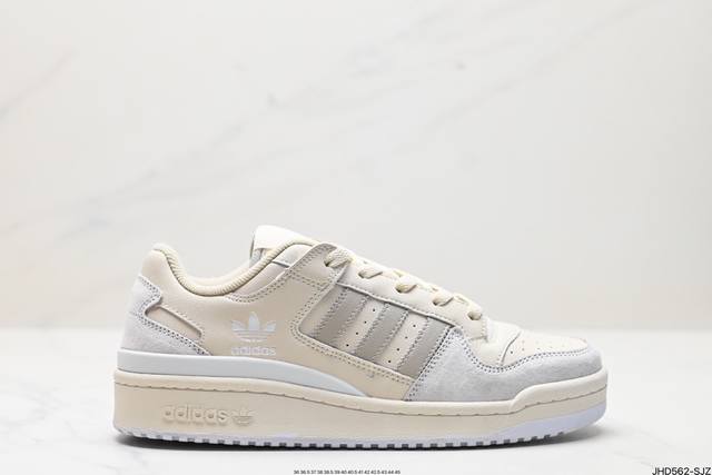 公司级阿迪达斯 Adidas Forum Low Cl 低帮百搭潮流休闲运动板鞋 以复古篮球鞋的外形为基础 采用皮革拼接 简约百搭 更加贴合舒适 中底内侧网格造