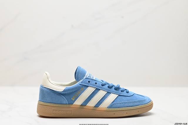 公司级adidas Handball Spezial 官方正确版本 阿迪达斯经典款 复古休闲板鞋 全鞋采用反毛皮制作 牛筋耐磨大底 承载青春情怀的板鞋 经典三条