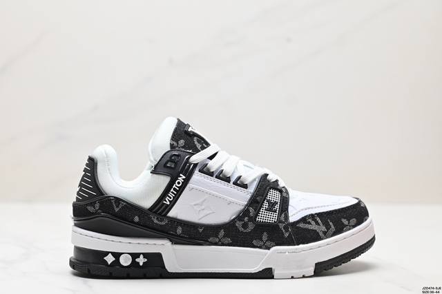 真标全新lv路易威登louis Vuitton Trainer Sneaker Low休闲运动文化百搭板鞋 尺码:36-44 id:Jzd474-Sje