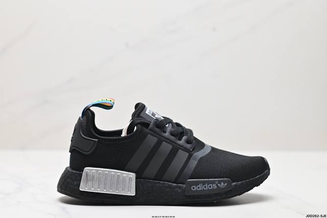 公司级真爆adidas 阿迪达斯 Nmd_R1 Boost 爆米花超弹中底 针织网面休闲运动跑鞋 货号:Q47261 尺码:36 36.5 37 38 38.5