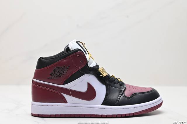 公司级nike Air Jordan 1 Retro Mid Aj1乔丹一代中帮经典复古文化休闲运动篮球鞋 货号:Cz4385-016 尺码:36 36.5 3