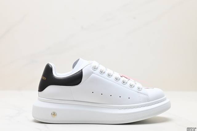 公司级意大利高奢品牌alexander Mcqueen亚历山大 麦昆 Sole Leather Sneakers低帮时装厚底休闲运动小白鞋 官网同步发售 官方新