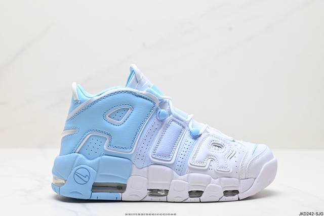 真标耐克nike Wmns Air More Uptempo Gs Barely Green 皮蓬初代系列经典高街百搭休闲运动文化篮球鞋美国队配色 货号:Dq5