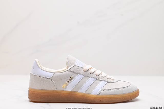 公司级adidas Handball Spezial 官方正确版本 阿迪达斯经典款 复古休闲板鞋 全鞋采用反毛皮制作 牛筋耐磨大底 承载青春情怀的板鞋 经典三条