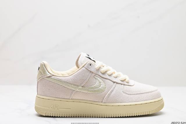 公司级nike Air Force 1 Low Stussy 原楦头原纸板 打造纯正低帮空军版型 专注外贸渠道 全掌内置蜂窝气垫 原盒配件 原厂中底钢印、拉帮完