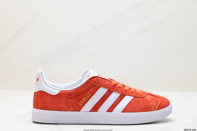 公司级adidas Originals Gazelle 三叶草休闲防滑耐磨低帮板鞋 鞋头出色设计 塑就出众贴合感 稳固的后跟贴合足部曲线设计 软弹舒适 不易磨脚