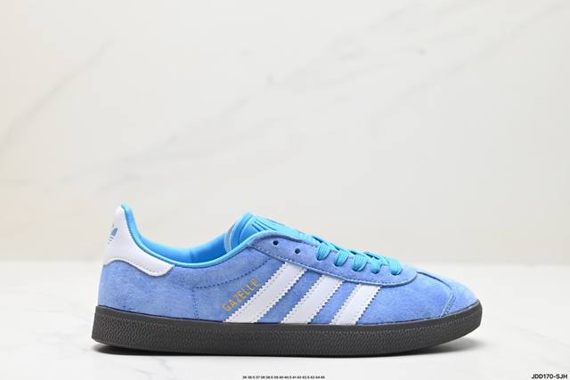 公司级adidas Originals Gazelle 三叶草休闲防滑耐磨低帮板鞋 鞋头出色设计 塑就出众贴合感 稳固的后跟贴合足部曲线设计 软弹舒适 不易磨脚