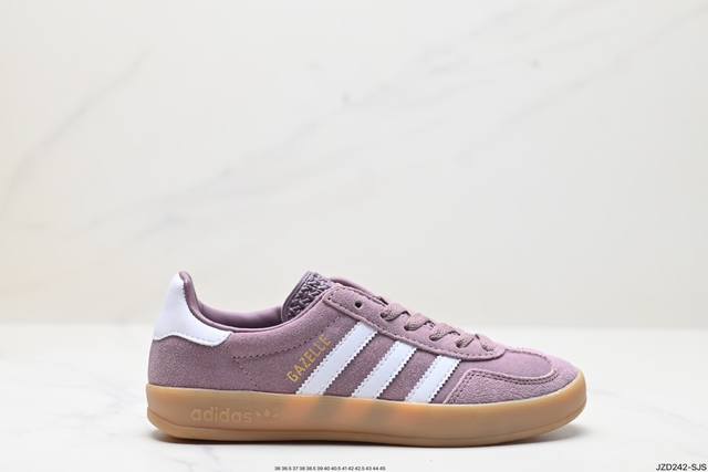 公司级adidas Originals Gazelle Indoor 三叶草休闲防滑耐磨低帮板鞋 鞋头出色设计 塑就出众贴合感 稳固的后跟贴合足部曲线设计 软弹