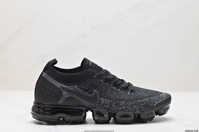 真标耐克nike Air Vapormax 2.0 Flyknit 全掌大气垫透气跑步鞋 货号:942842-009 尺码:36 36.5 37.5 38 38