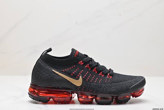 真标耐克nike Air Vapormax 2.0 Flyknit 全掌大气垫透气跑步鞋 货号:942842-009 尺码:36 36.5 37.5 38 38