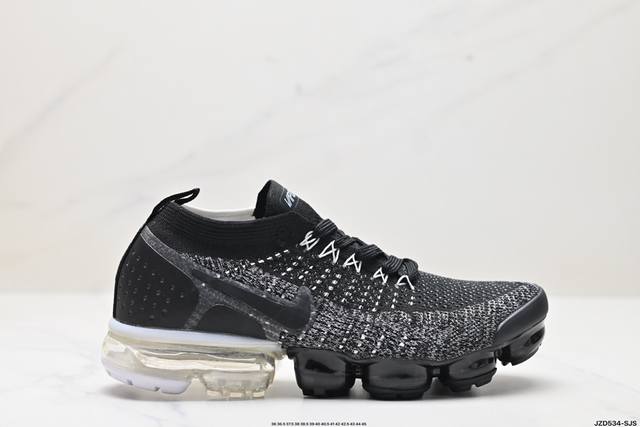 真标耐克nike Air Vapormax 2.0 Flyknit 全掌大气垫透气跑步鞋 货号:942842-009 尺码:36 36.5 37.5 38 38