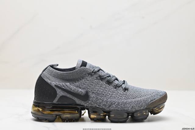 真标耐克nike Air Vapormax 2.0 Flyknit 全掌大气垫透气跑步鞋 货号:942842-009 尺码:36 36.5 37.5 38 38