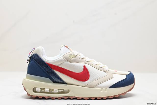 真标耐克nk Air Max Dawn 黎明系列低帮气垫百搭休闲运动慢跑鞋 采用柔软翻毛皮和透气梭织材料打造利落鞋面 中底和鞋跟融入现代感线条设计 货号:Dh5