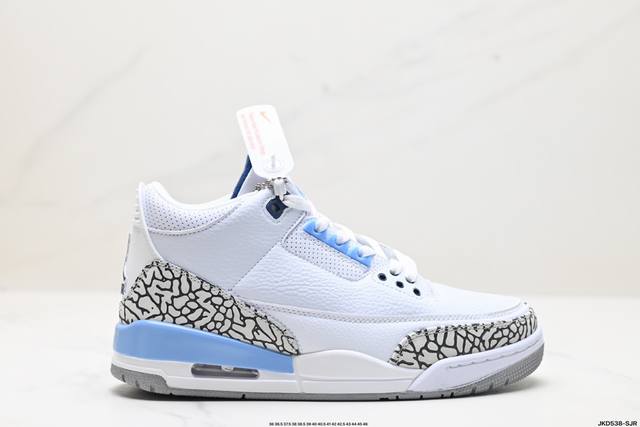 公司级nike Air Jordan 3 Retro皮革 潮流 防滑耐磨包裏性 中帮 复古篮球鞋 缜密拉帮及中底钢印细节 全新底模 货号:Da3595-100