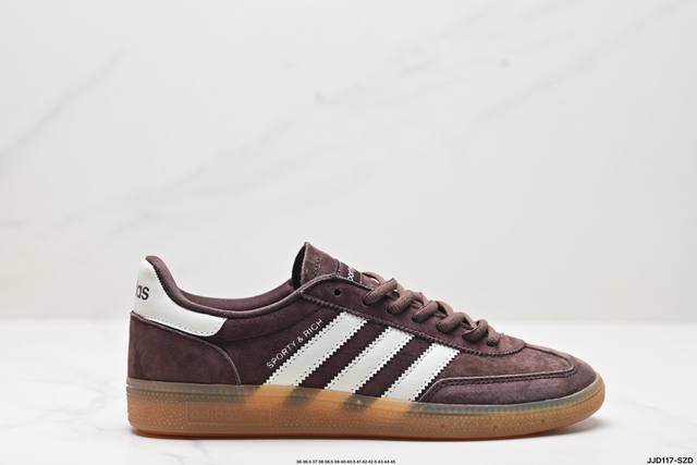 公司级adidas Handball Spezial Sproty&Rich官方正确版本 阿迪达斯经典款 复古休闲板鞋 全鞋采用反毛皮制作 牛筋耐磨大底 承载青